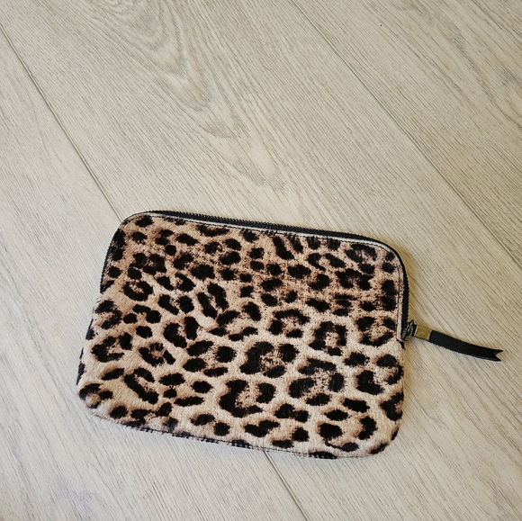 Madewell Calf Hair Ocelot Jaguar Clouch Wallet Large - Picture 1 of 5